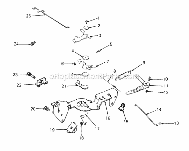 Engine Controls Ii Diagram and Parts List for 2084 836000-864500 Cub Cadet Lawn Tractor
